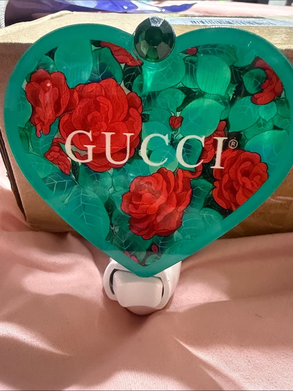 Green heart plug in night light.  Does not include bulb.
